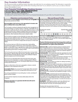 True Potential TrinityBridge Cautious Income Key Investor Information