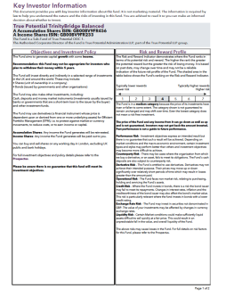 True Potential TrinityBridge Balanced Key Investor Information