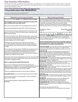 True Potential Growth-Aligned Aggressive Key Investor Information