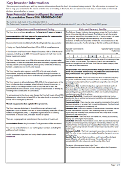 True Potential Growth-Aligned Balanced Key Investor Information