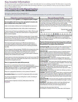 True Potential Growth-Aligned Cautious Key Investor Information