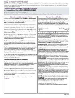 True Potential Growth-Aligned Defensive Key Investor Information