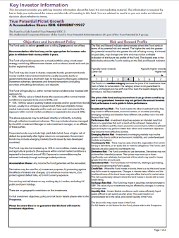 True Potential Pictet Growth Key Investor Information