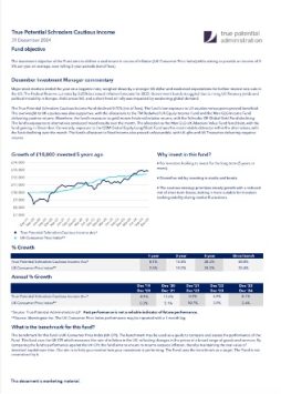 True Potential Schroders Cautious Income Factsheet