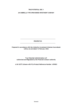 True Potential OEIC – 1 Prospectus