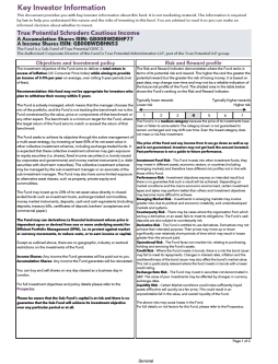 True Potential Schroders Cautious Income Key Investor Information Document