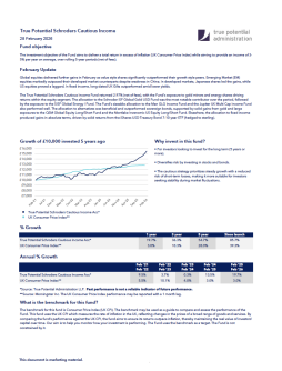 True Potential Schroders Cautious Income Factsheet